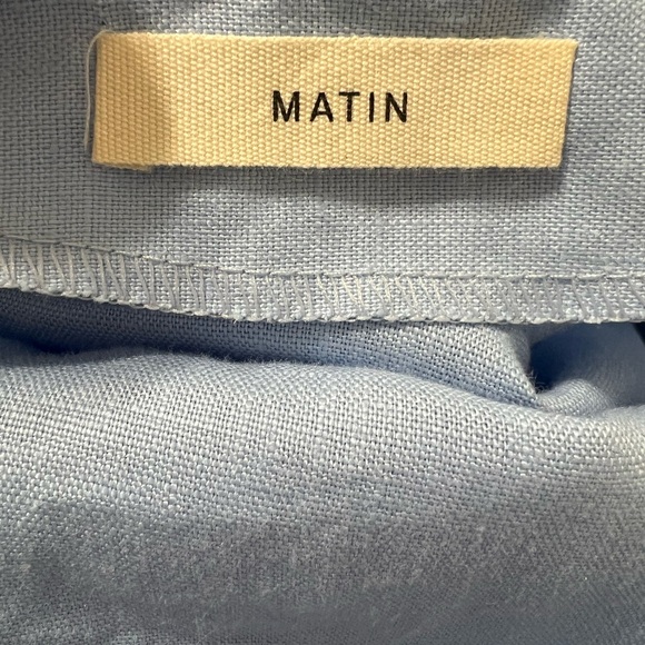 MATIN 100% LINEN 4POCKET SUNDRESS SKY BLUE. LIGHTWEIGHT (IF YOU KNOW U KNOW)SZ L - Picture 6 of 11